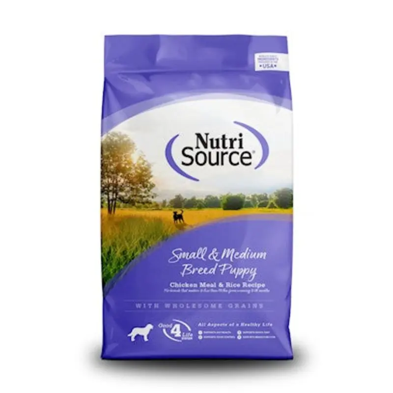 NutriSource Small & Medium Breed Puppy Chicken Meal & Rice Recipe 26Lb