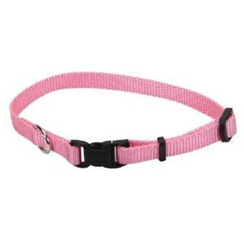 Coastal Adjustable Nylon Collar With Tuff Buckle Bright Pink 1 X 20in 
