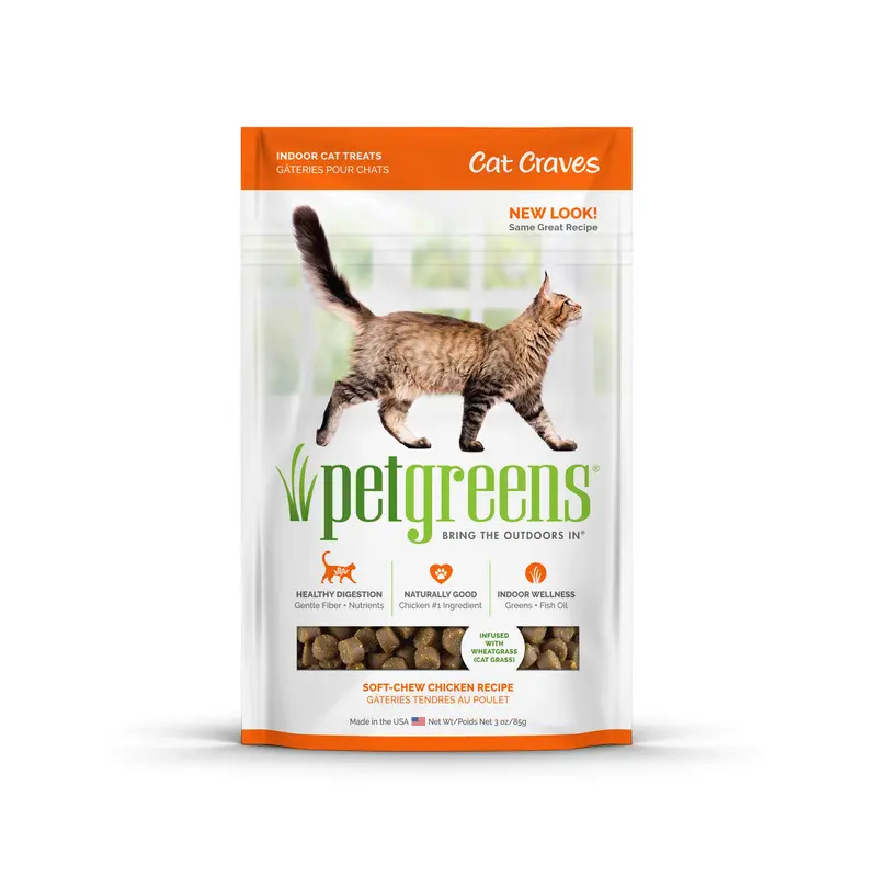 Pet Greens Cat Craves Semi-Moist Soft Cat Treats Chicken 3oz