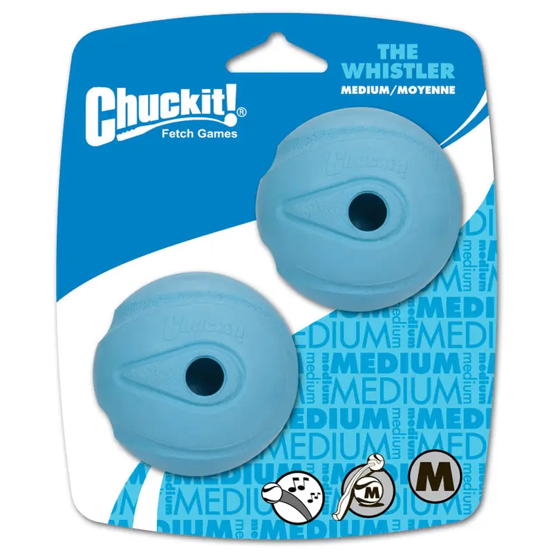 Chuckit! The Whistler Ball Dog Toy Assorted 2pk MD