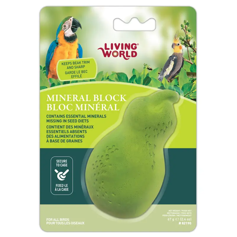 Living World Pear-Shaped Mineral Block for Birds 2.4oz - 82190 