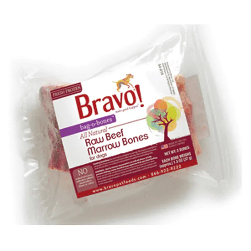 Bravo! Beef Marrow Bones Frozen Under 4" - 25 lb. Box SD-5 