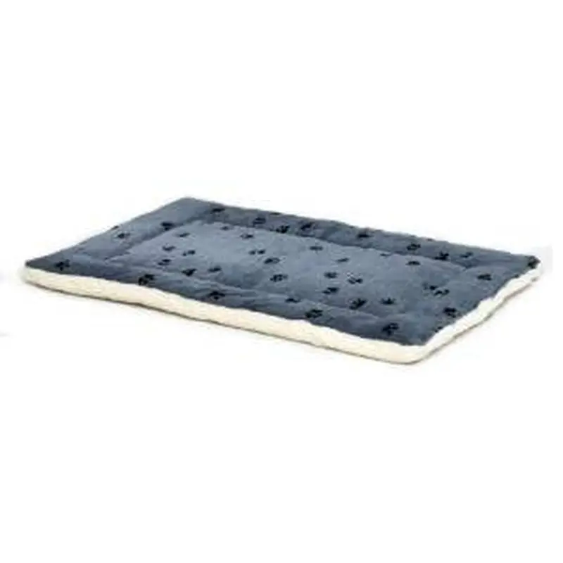 Midwest lb40222FVBLS Quiet Time Reversible Floor Bed 21X12 Blue/Black Paw Print 
