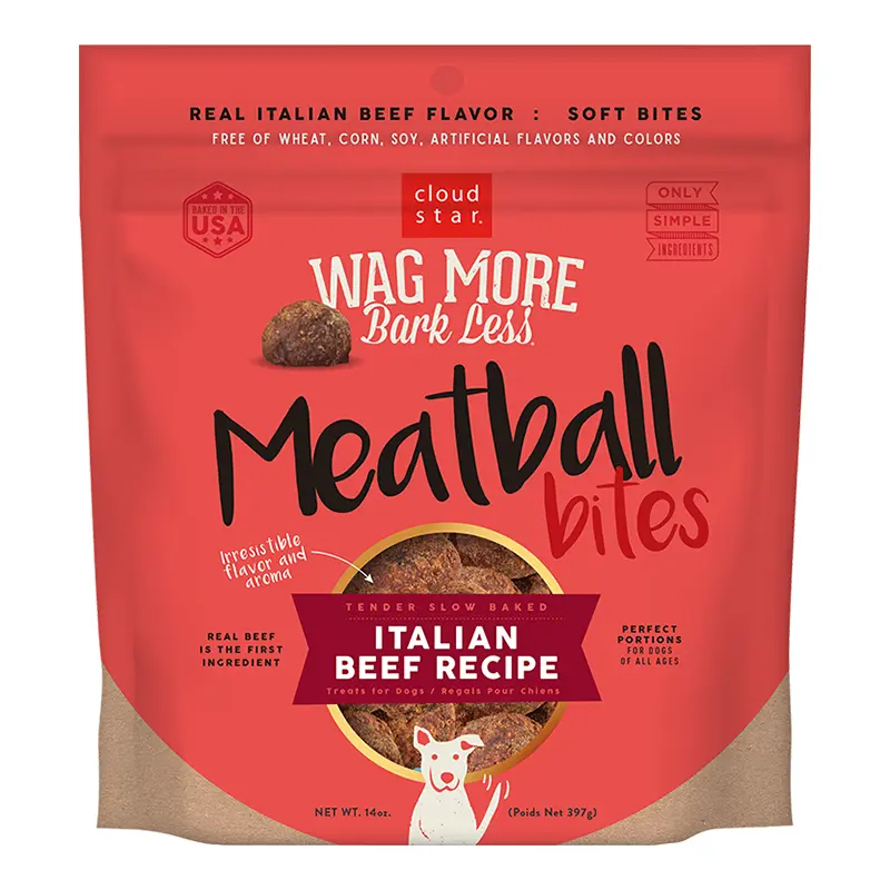 Cloud Star Wag More Bark Less Grain Free Meatballs Beef Recipe 14 oz. 