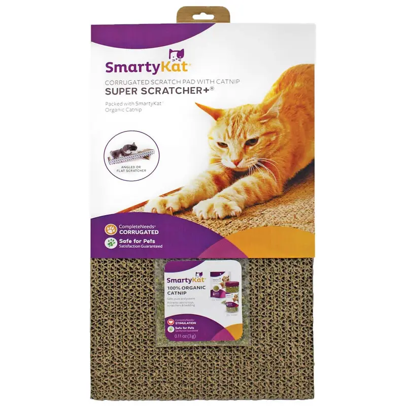 SmartyKat Super Scratcher+ Double Wide Corrugate with Catnip Brown