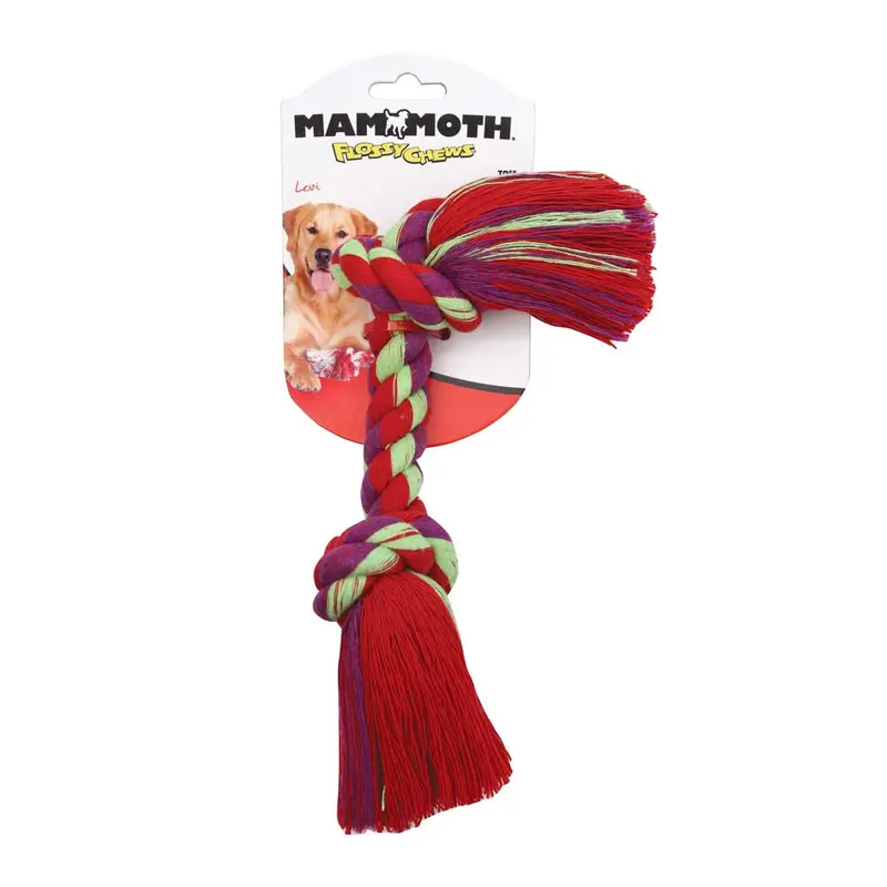 Mammoth Cotton Blend Color Rope Bone Dog Toy Assorted 9in SM