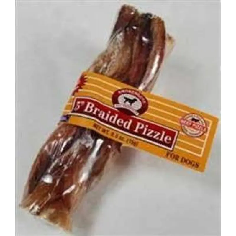 Smokehouse 5" Braided Pizzle 48 Count Bulk Box Shrink Wrapped With Upc 