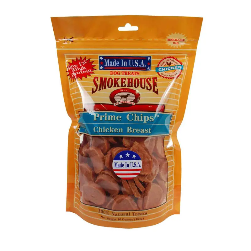 Smokehouse USA Made Prime Chips Dog Treat Chicken 16 oz