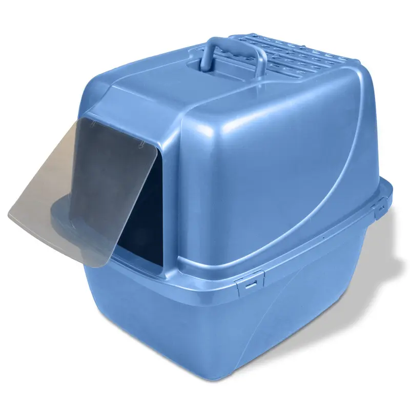 Van Ness Plastics Enclosed Cat Litter Box Blue Extra-Giant