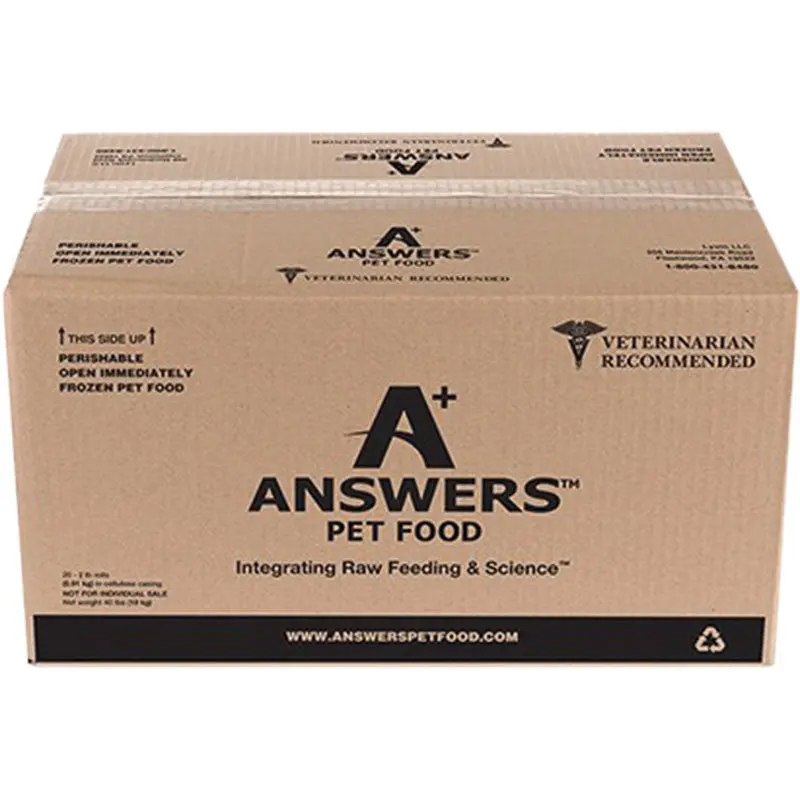 Answers Dog Frozen Detailed Beef 40lb Bulk (D)