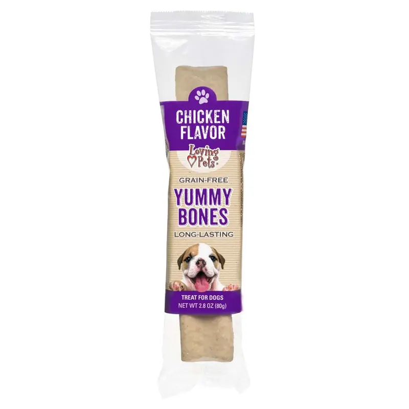 Loving Pets Yummy Bone Flavor Filled Dog Treat Chicken 2.8oz