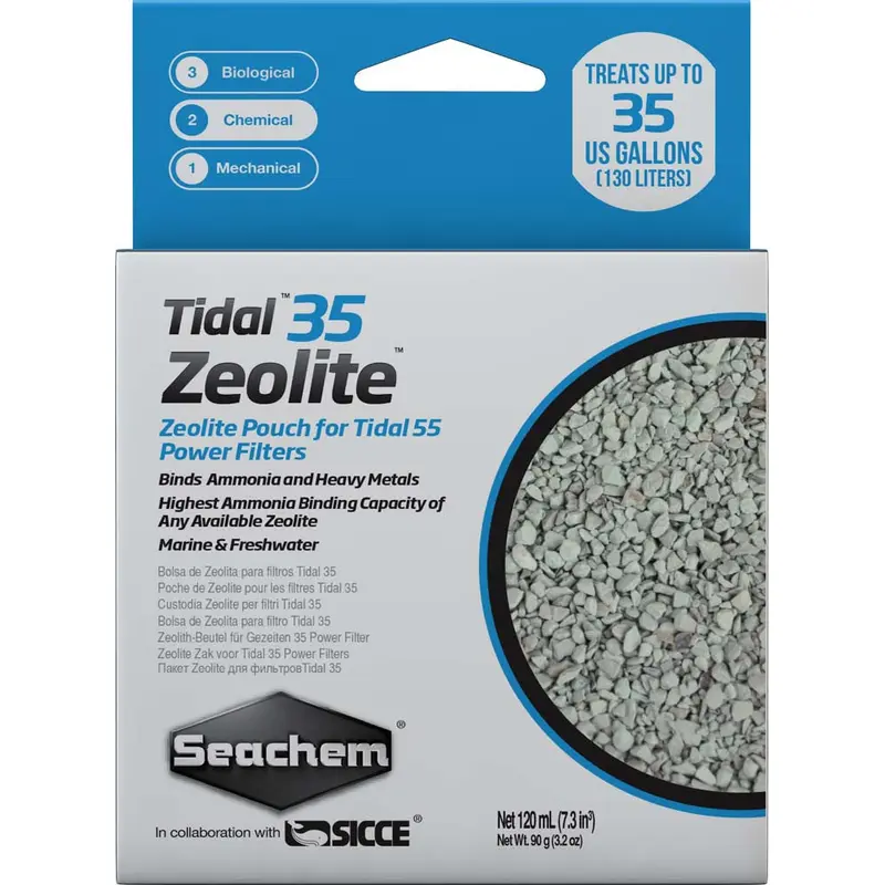 Seachem Tidal Zeolite Ammonia and Heavy Metals Binding Media 120 ml