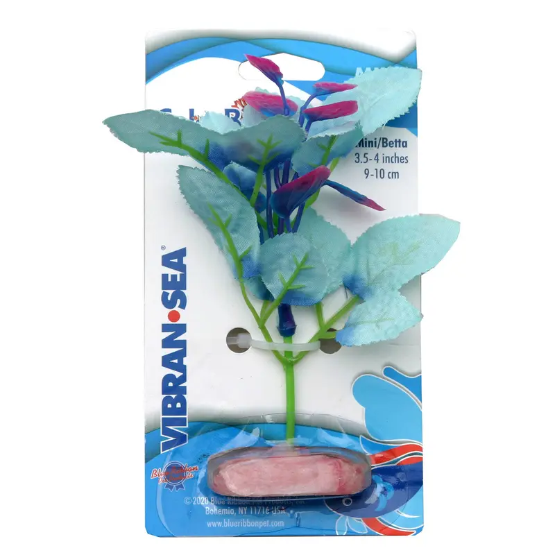 Blue Ribbon Colorburst Florals Willow Leaf Aquarium Plant Blue Mini