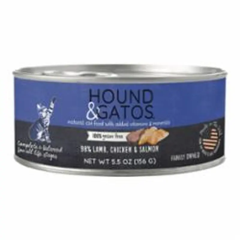 Hound & Gatos Cat Grain Free Lamb Chicken & Salmon 5.5oz 24 Pack 