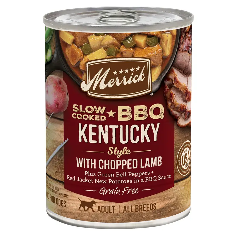 Merrick Slow-Cooked BBQ Kentucky Style Chopped Lamb Canned Dog Food 12 / 12.7 oz