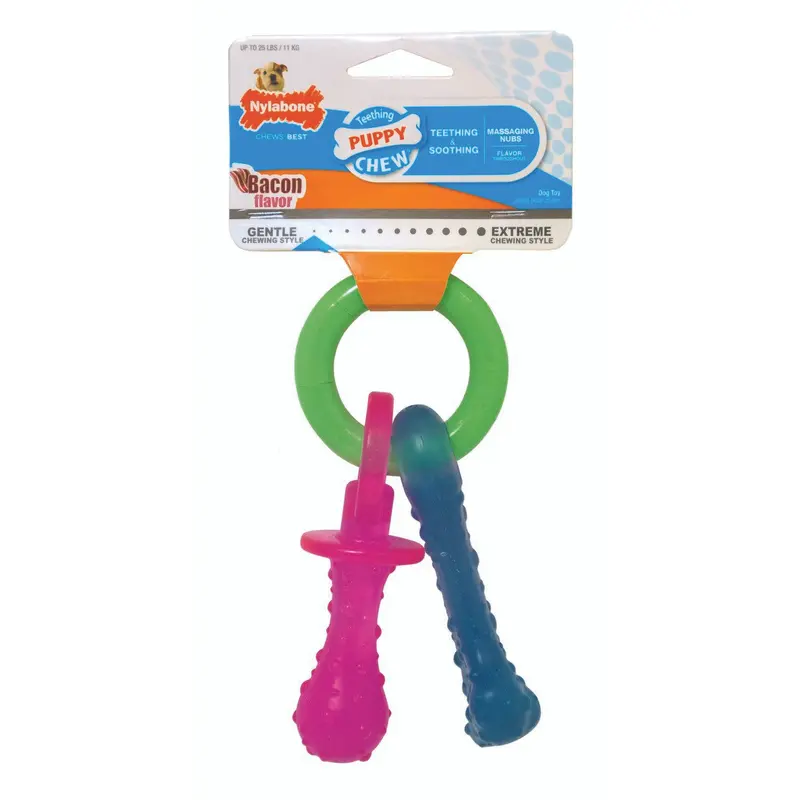 Nylabone Puppy Pacifier Teething Toy Bacon Small/Regular (1 Count)