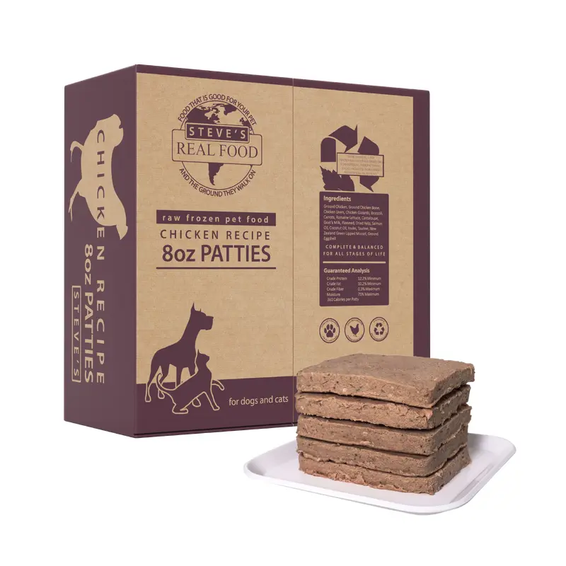 Steve's Real Food Dog-cat Frozen Chicken Patties 14lb !