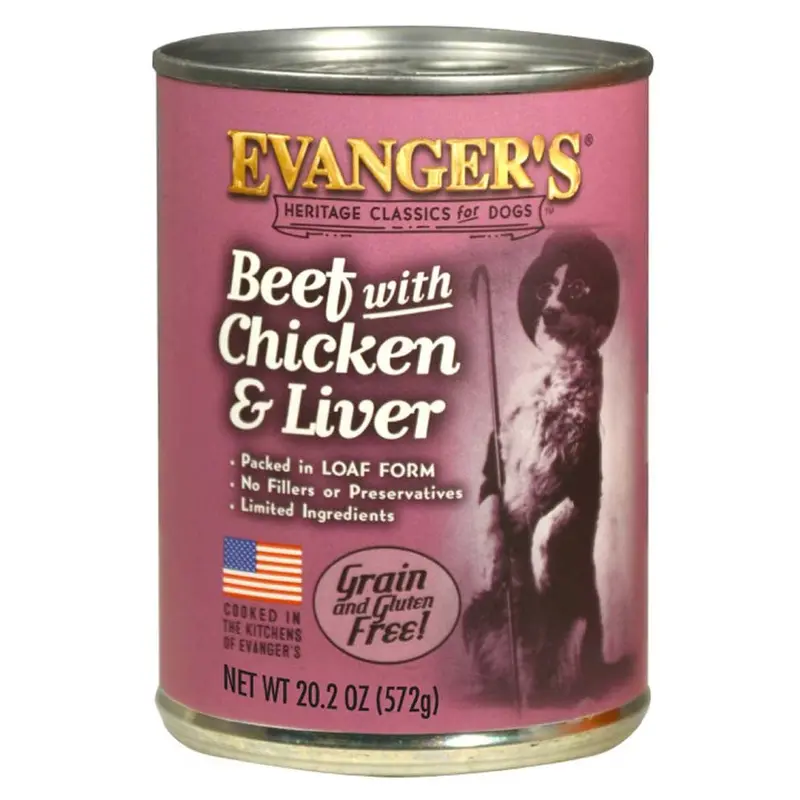 Evanger's Heritage Classic Wet Dog Food Beef, Chicken & Liver 20.2oz 12pk