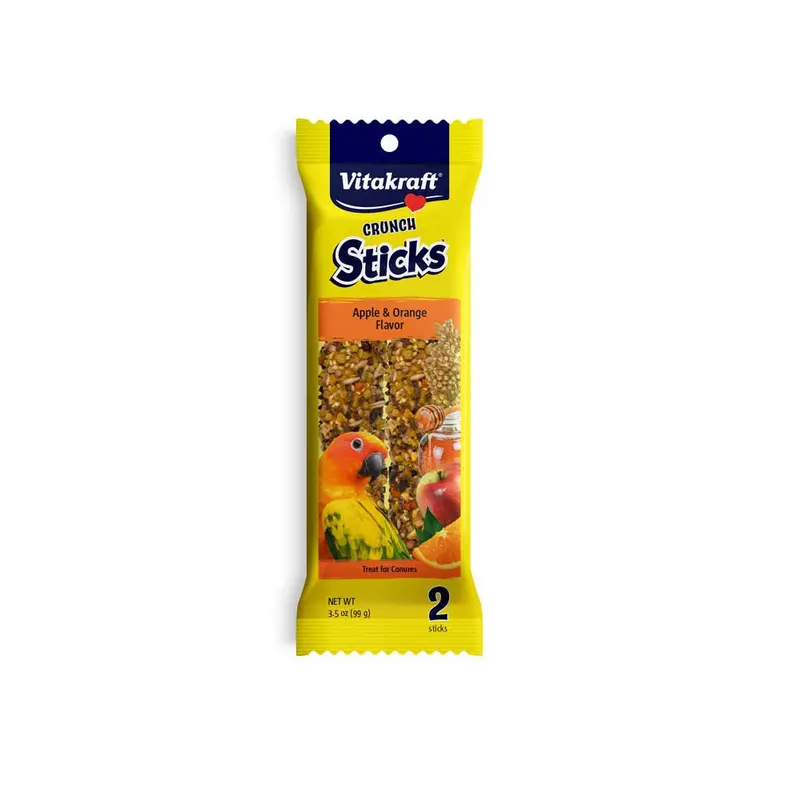 Vitakraft Crunch Sticks Apple & Orange Flavor Conure Treat 3.5 oz 2 Count