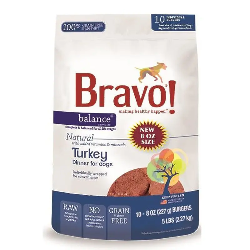 Bravo! Balance Burgers Turkey Bag Frozen Diet 5 lb 294039 
