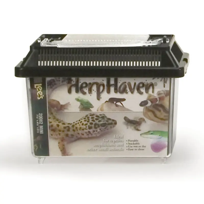 Lees HerpHaven Carrier for Reptiles & Amphibians Black 7.12in X 5.5in Mini