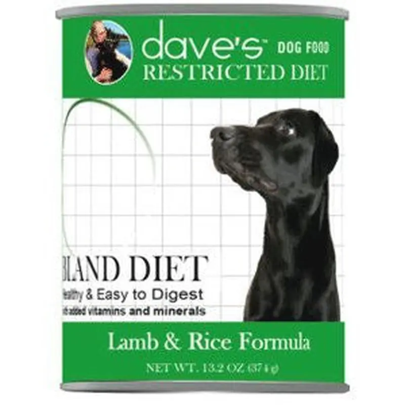 Dave's Dog Grain Free Restricted Bland Diet Lamb & Rice 13.2oz 