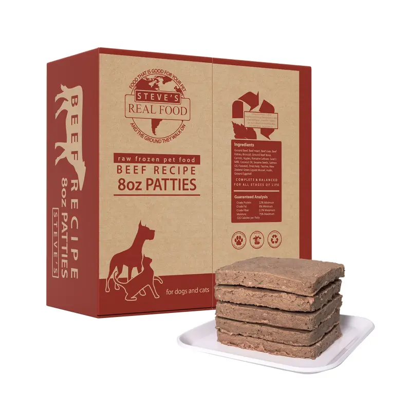 Steve's Real Food Dog Frozen Beef Patties 14lb 