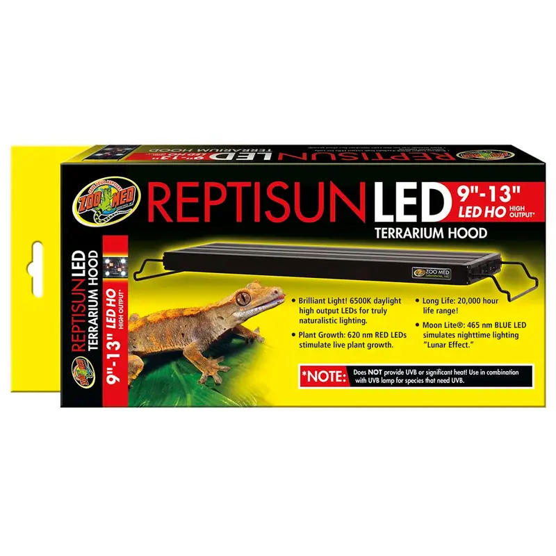 Zoo Med ReptiSun LED Terrarium Hood Black 9 in - 13 in