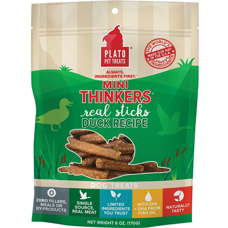 Plato Mini Thinkers Duck Dog Treat Recipe 6oz 