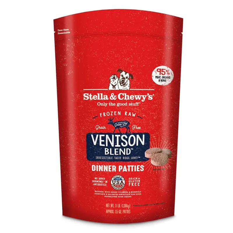 Stella & Chewy's Venison Blend Frozen Raw Dinner Patties Dog Food 6lb