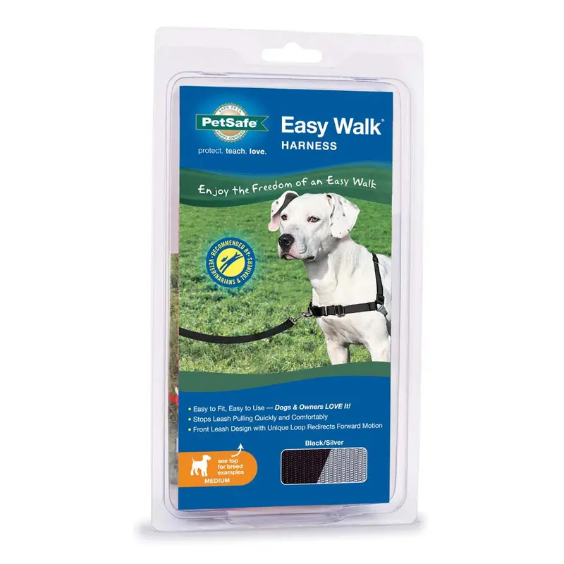 PetSafe Easy Walk Dog Harness Black/Silver MD
