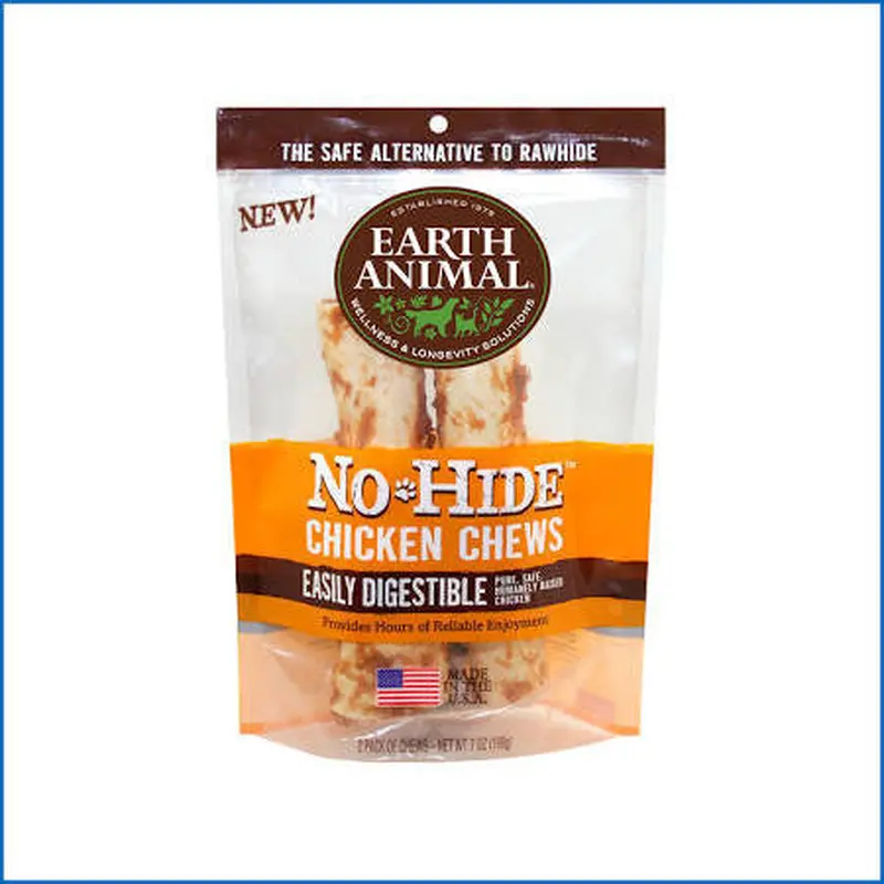Earth Animal Dog No Hide Chicken 7in 2pk 