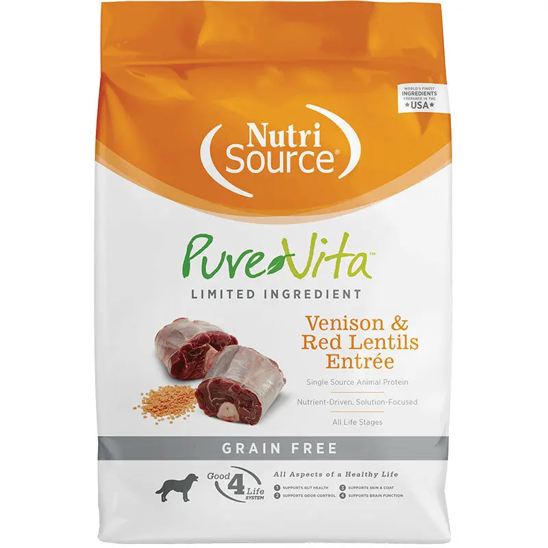 NutriSource Pure Vita Grain Free Venison & Red Lentils 