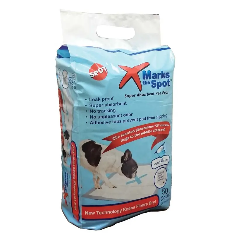 Spot X Marks The Spot Puppy Training Pads White 50 Pack 22 in x 22 in