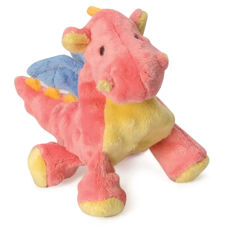 goDog Dragons with Chew Guard Technology Tough Plush Dog Toy Coral SM