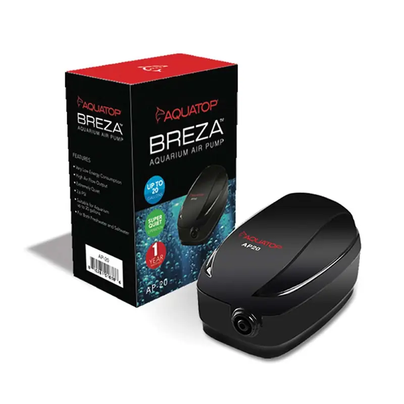 Aquatop BREZA AP-20 Aquarium Air Pump Up to 20gal Black