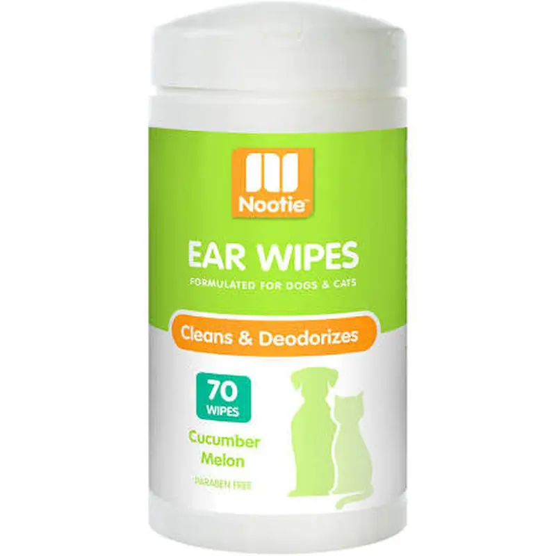 Nootie Cucumber Melon Ear Wipes For Dogs & Cats-70-ct-