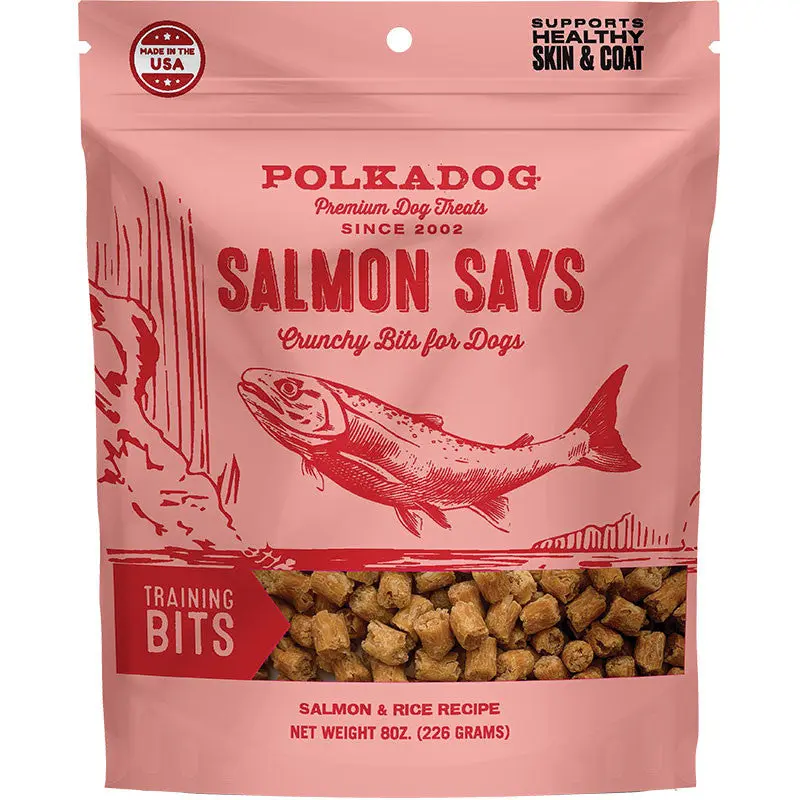 Polka Dog Bakery Dog Salmon Says Training Bits 8oz Pouch