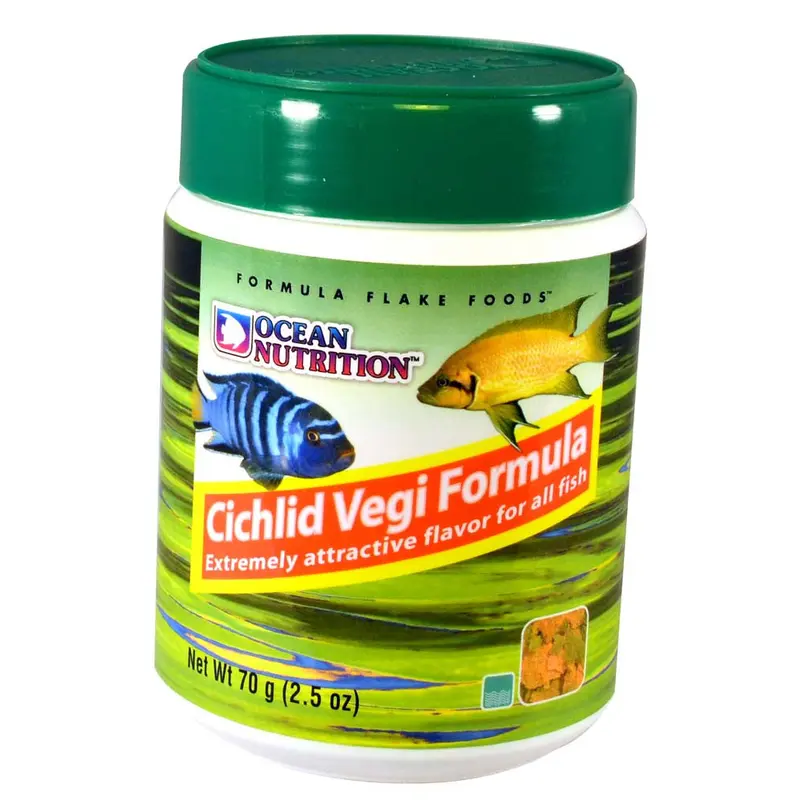 Ocean Nutrition Cichlid Vegi Flakes Fish Food 2.5 oz