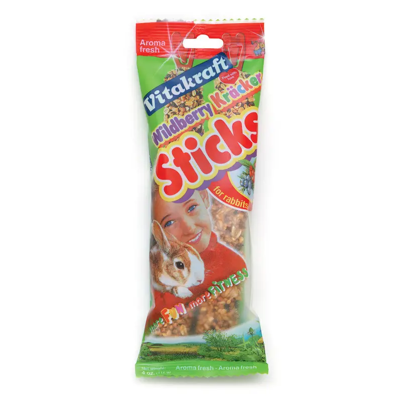 Vitakraft Crunch Sticks Rabbit Treats Whole Grains & Wild Berrie 4 oz 2 ct