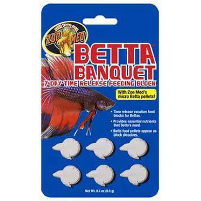 Zoo Med Betta Banquet 7 Day Release Fish Feeding Block 0.3 oz