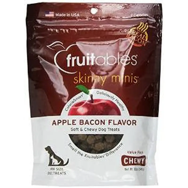 Fruitables Skinny Minis Apple Bacon Chewy Dog Treats 12Z C=8 