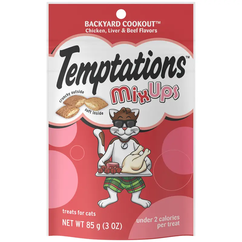 Temptations MixUps Crunchy & Soft Adult Cat Treats Backyard Coookout 3oz