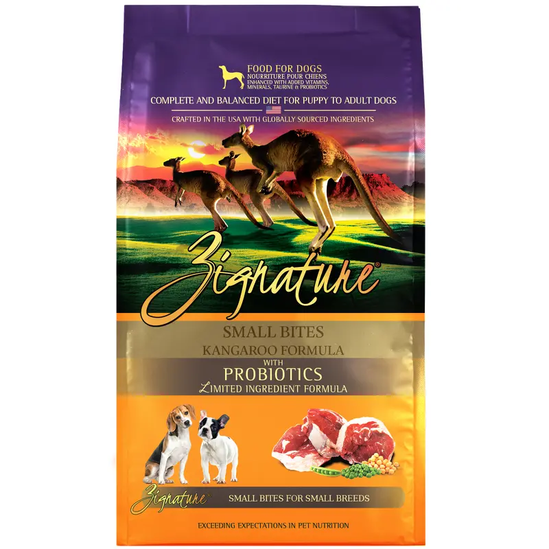 Zignature Kangaroo Formula Small Bites Dry Dog Food 12.5 lb