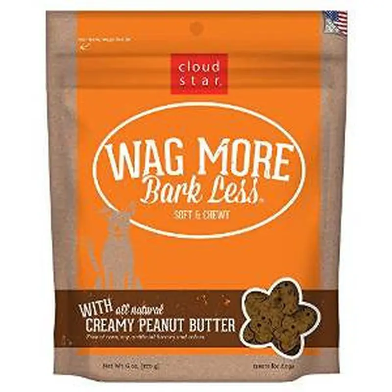 Wag More Bark Less Original Soft & Chewy Treats with Creamy Peanut Butter 6Z 