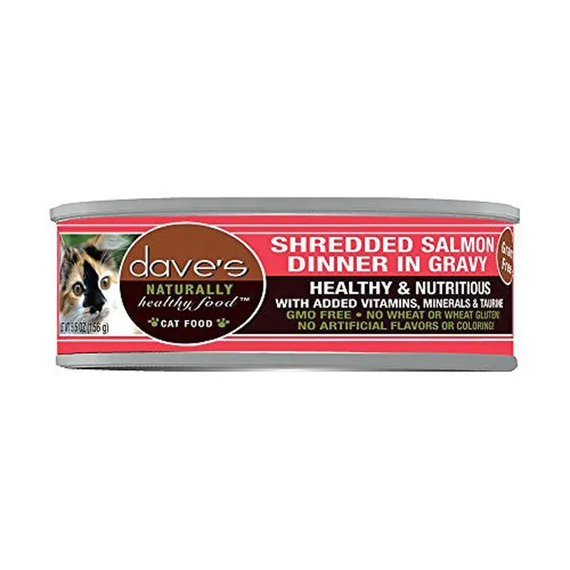 Dave's Pet Cat Naturally Healthy Shredded Salmon 5.5oz 