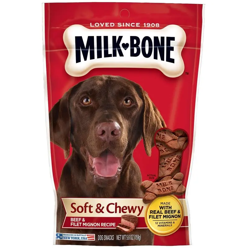 Milk-Bone Soft & Chewy Dog Treats Beef & Filet Mignon 5.6 oz