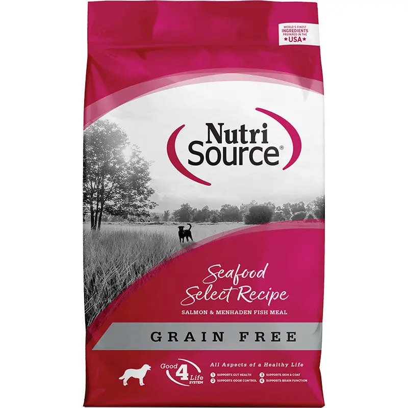 NutriSource Grain Free Seafood Select Dog Food Made With Salmon 5lb 