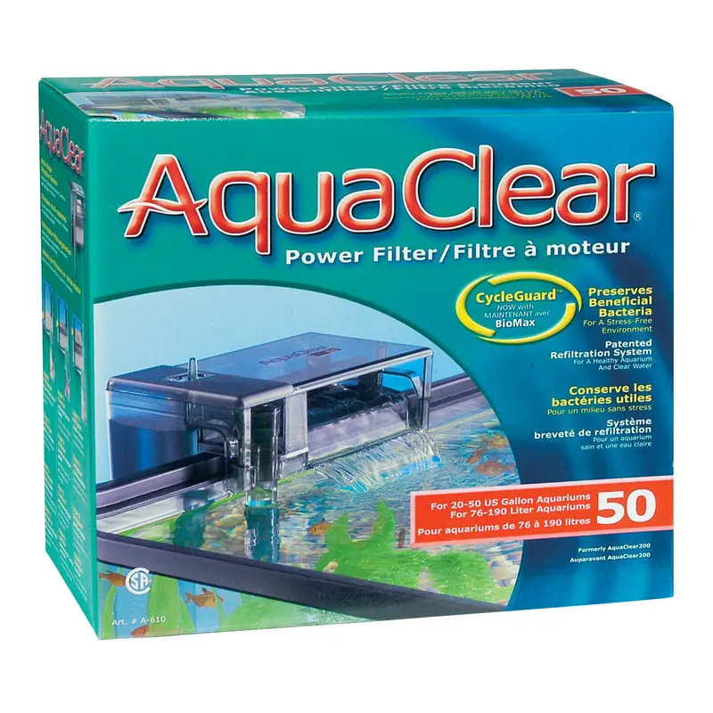 AquaClear 50 Power Filter, cETLus Listed (Inc. A612, A613 & A1372)