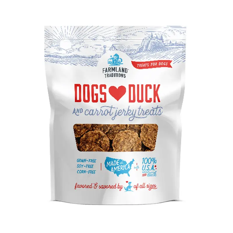 Farmland Traditions Dogs Love Duck & Carrot Jerky Treats 13.5 oz